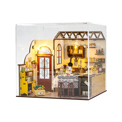 キッチンテーマDIY Doll Houseキットダストカバー付き